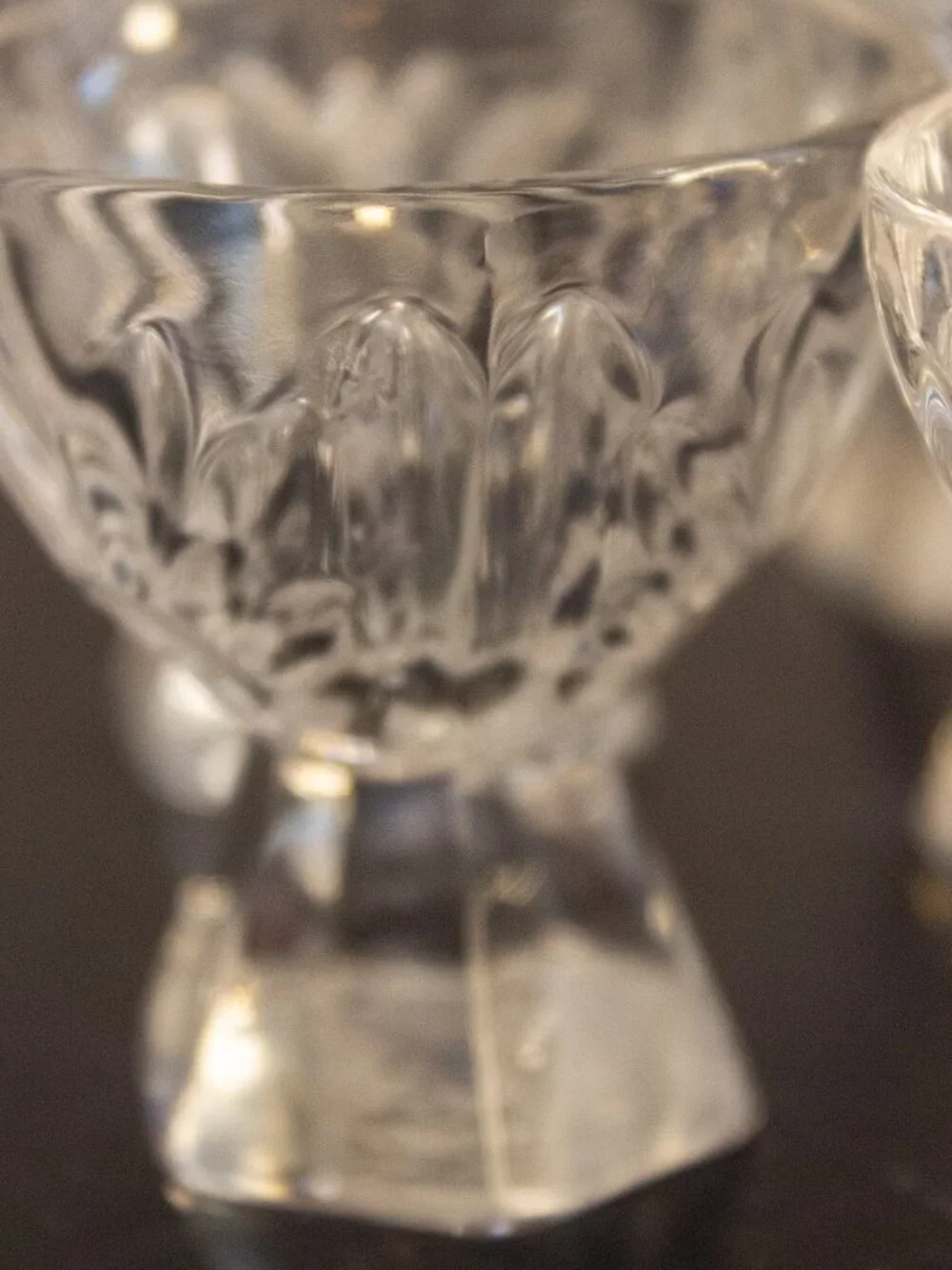 Vintage Crystal Pedestal Salt Cellars – Set of 6